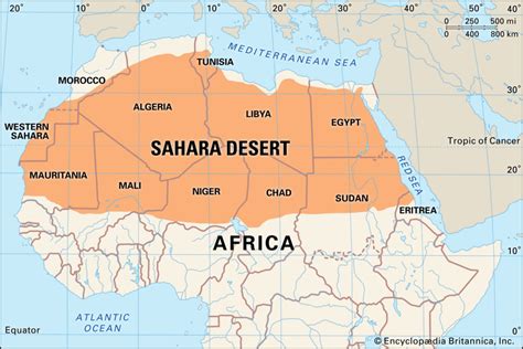 where is the sahara desert on a map